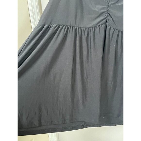 Torrid Top Women 22 Black Tank Cold Shoulder Neutral Minimalist Casual Retro 80s - Picture 5 of 12